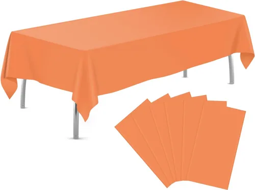 Miniatura 30 de tujol Paquete de 6 manteles de plástico de 84 pulgadas, manteles redondos desechables, manteles de plástico para fiestas