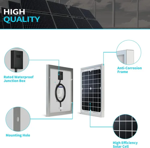 Miniatura 3 de ACOPOWER - Cargador de batería solar de 5 W y mantenedor de 12 V - Panel solar pequeño impermeable para auto, automotriz, motocicleta, barco