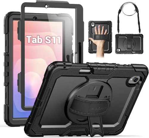 Miniatura 16 de SEYMAC - Funda protectora resistente a prueba de golpes para Samsung Galaxy Tab S6 Lite de 10.4 pulgadas 2024/2022/2020 (SM-P620/P610/P615), Negro