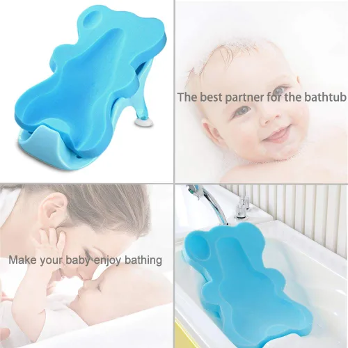 Miniatura 2 de Esponja de baño infantil suave antideslizante alfombra de baño para bebés recién nacidos sin olor (azul)