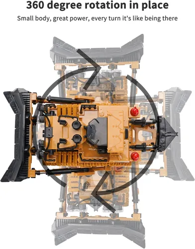 Miniatura 8 de Goolsky Bulldozer de control remoto, 11 canales Metal RC Bulldozer con luces y sonido 1/20 2.4GHz bulldozers vehículos de construcción con 2