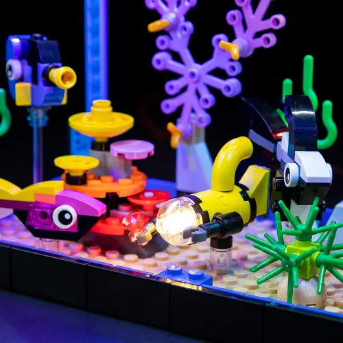 Miniatura 6 de Kyglaring Kit de luces LED compatible con Lego Set 31122, accesorios de iluminación compatibles con Creator Fish Tank, solo luces