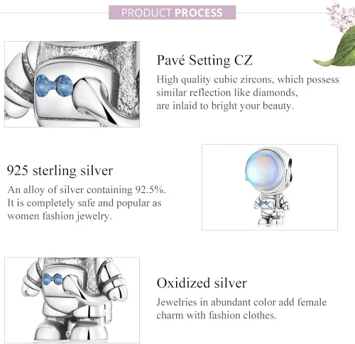 Miniatura 5 de MOWIMO Abalorios de amor de arco iris con diseño de corazón espacial de astroaní para pulsera de plata de ley 925 con diseño de ojo de la suerte