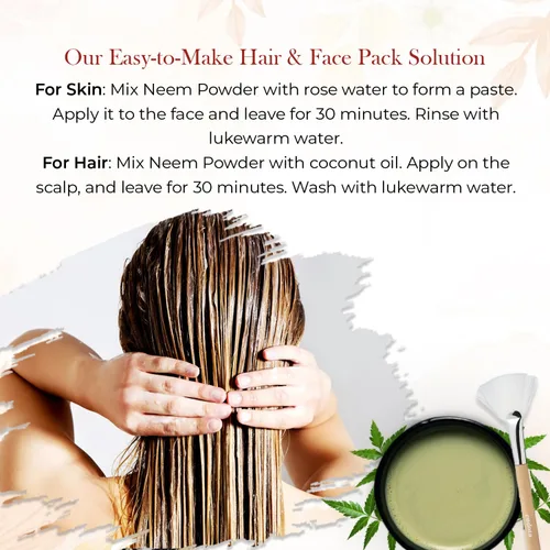 Miniatura 4 de Polvo de neem 100% natural para cabello y piel (3.53 onzas) de hojas de neem índicas puras de azadirachta índica secas, polvo de hoja de neem