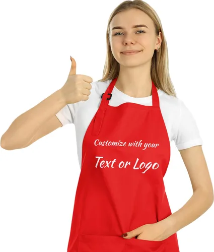 Miniatura 10 de Personalized Aprons for Women. Stylish Black Kitchen Apron, Perfect for Servers. Durable Apron for Women White