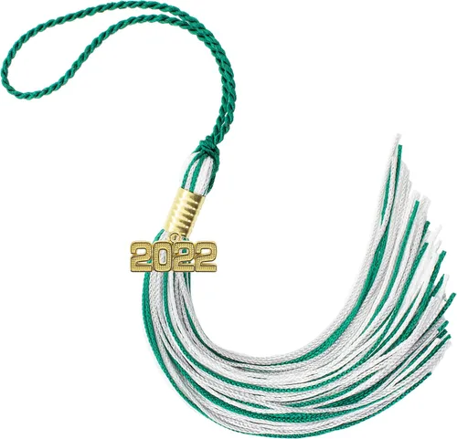Miniatura 376 de Borla de graduación Aqua 2022, todos los colores escolares disponibles, fabricada en Estados Unidos