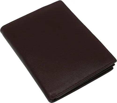Miniatura 4 de Marshal Billetera de piel auténtica con bloqueo RFID para hombres ranuras para tarjetas, 2 compartimentos para billetes, ventanas de identificación