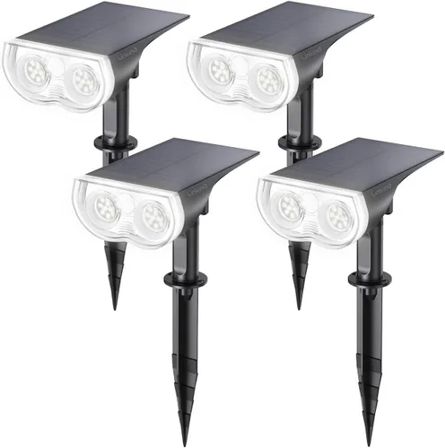 Miniatura 9 de Linkind - Paquete de 2 focos solares para el atardecer hasta el amanecer, luces solares para jardín con 16 LEDs, de luz blanca cálida de 3000 K
