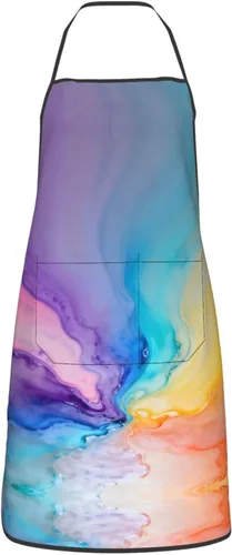 Miniatura 12 de Delantal rosa claro con bolsillos, delantales resistentes a las gotas de agua para mujeres y hombres, delantal ideal para uso doméstico y restaurante