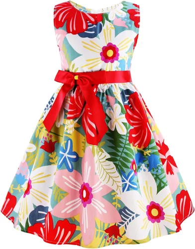 Miniatura 181 de Vestido de verano para niña, de algodón, con diseño floral