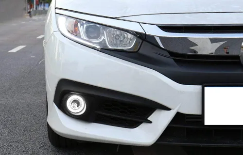 Miniatura 7 de iJDMTOY OEM reemplaza xenón blanco LED halo Angel Eyes proyector lente retrofit faros antiniebla compatibles con Honda Civic Sedan/Coupe/Hatchback