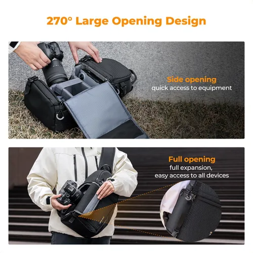 Miniatura 5 de K&F CONCEPT Bolso de Hombro para Cámara Bolso Bandolera para Cámara Mochila para Cámara DSLR/SLR/Sin Espejo para Fotografía Compatible