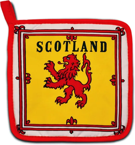 Miniatura 4 de Royal Banner of Scotland - Juego de cocina y barbacoa con delantal, guante de horno y soporte para ollas, bandera desenfrenada de león, Amarillo