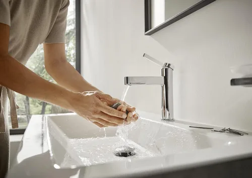 Miniatura 4 de hansgrohe Finoris 76010001 - Grifo de lavabo de baño con montaje de drenaje emergente, 1.2 GPM, cromo, 76010001 Cromado