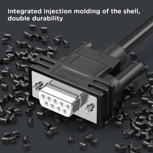 Miniatura 7 de Cable de extensión serie DB9 de 10 pies, DB9 hembra a cable desnudo con marcador de cable 26AWG, los 9 cables de núcleo equipados con tubos