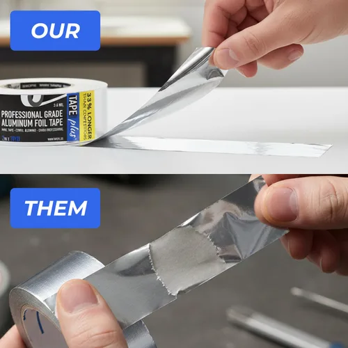 Miniatura 7 de TapePlus Cinta de lámina de aluminio - Sellado de HVAC y conductos con cinta HVAC - Aislamiento de conductos metálicos y protección contra