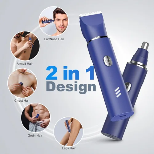 Miniatura 2 de Maquinilla de afeitar eléctrica para hombres: recortadora corporal Manscape para regalos para hombres, afeitadoras eléctricas, IPX7 impermeable, Azul