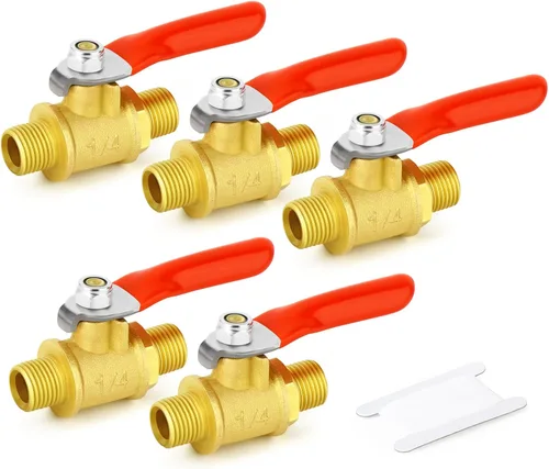 Miniatura 8 de GASHER Mini válvula de bola de latón de 1/2 pulgada, válvula de cierre, accesorio de tubería de rosca FNPT de 1/2 pulgada