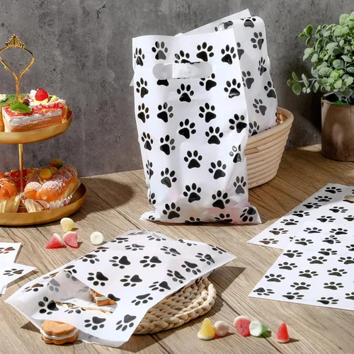 Miniatura 3 de Outus 80 bolsas de regalo de pata de perro a granel, bolsa de golosinas con estampado de pata de mascota, bolsa de dulces para decoración de fiesta