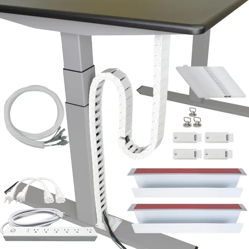 Miniatura 9 de Quality Clever PivyCord-Vez Solución de Gestión de Cables de Cadena Flexible para Escritorios de Altura Variable de Sentado-Parado, Canal de Cables