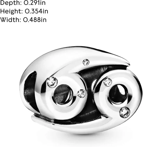 Miniatura 5 de PANDORA Joyería brillante con circonita cúbica del zodiaco del cáncer en plata de ley Metal Circonita cúbica