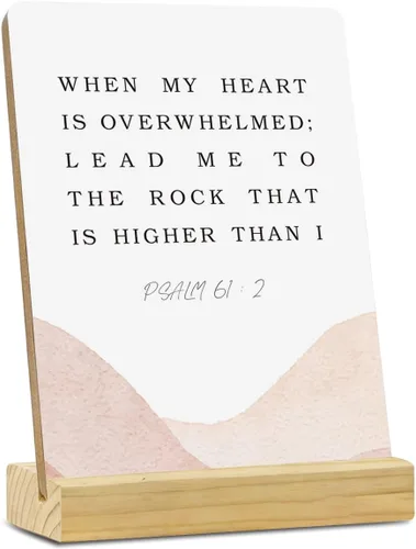 Miniatura 16 de MUBIAO Letrero de placa de madera rústica con soporte de madera, rosa 2 Corintios 6:18, letrero decorativo cristiano para escritorio de oficina