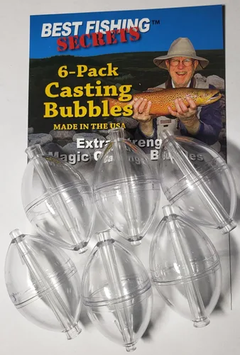 BestFishingSecrets Paquete de 6 burbujas de fundición. Tamaño 1-1/8" X 1-3/4" Fabricado en los Estados Unidos