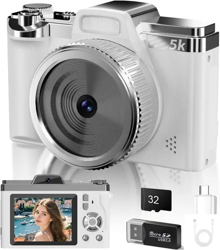 Miniatura 6 de WGM Cámara digital 5K, cámaras de 68 MP para fotografía, con zoom 16X antivibración, tarjeta de 32 GB y flash, cámaras portátiles compactas