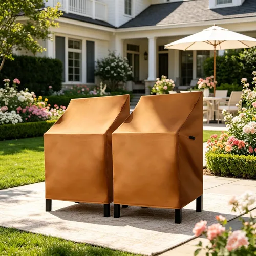 Miniatura 14 de RosieLily Fundas para sillas de patio con respaldo alto, impermeables, resistentes, apilables, para taburetes de bar al aire libre, fundas