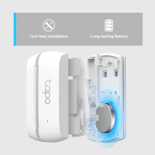 Miniatura 9 de Kit de inicio del sensor Tapo de TP-Link: "1 x Hub H100" + "1 x Sensor de movimiento T100" + "1 x Sensor de contacto T110