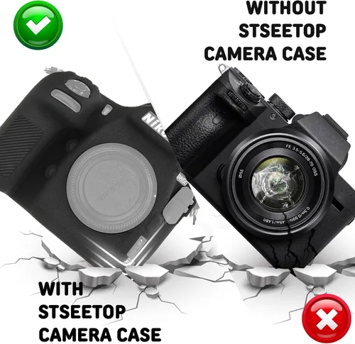 Miniatura 5 de Funda de cámara para Nikon D850 - Funda protectora de silicona para DSLR, jaula desmontable, a prueba de golpes, a prueba de polvo (negro)