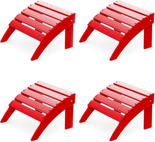 Miniatura 9 de GREENVINES Adirondack-Ottoman Plástico HDPE Reposapiés para exteriores Todo tipo de clima Reposapiés Taburete para pies Gris