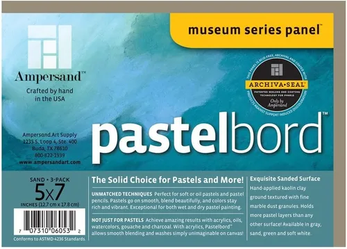 Miniatura 37 de Ampersand Art Supply Serie Museum Pastelbord 5 x 7 pulgadas Colores surtidos Panel de pintura pastel y seco de 1/2 pulgada Sostiene más