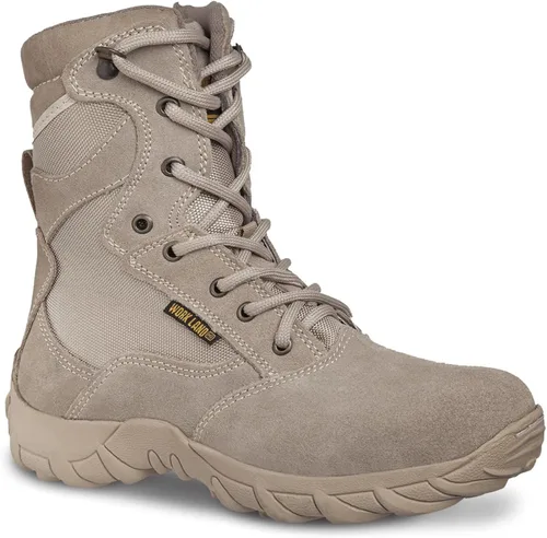 Miniatura 2 de WORKLAND 76201 - Botas tácticas militares para hombre botas de cuero completo del ejército botas de caza para hombre botas de trabajo de punta suave