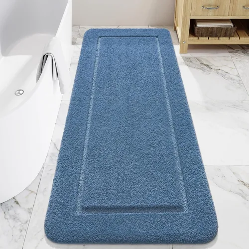 Miniatura 9 de LOCHAS Alfombras de baño, alfombra larga de baño de 24" x 60", alfombra antideslizante lavable para baño, alfombra suave y gruesa absorbente