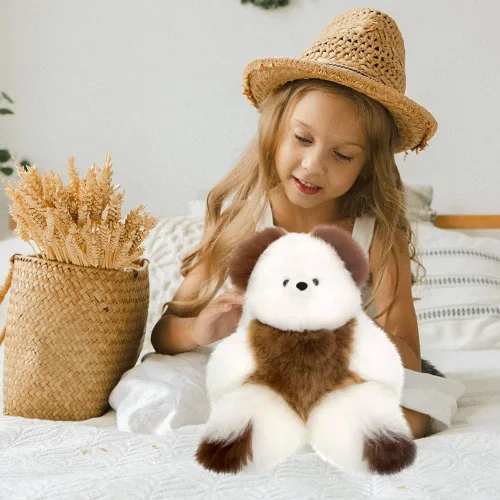 Miniatura 6 de Oso de Peluche de Bebé Alpaca Suave y Tierno - 9 pulgadas. Animal de Peluche de Alpaca Premium Hecho a Mano con Piel Auténtica de Alpaca. Lindo Oso