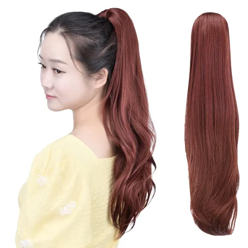 Miniatura 47 de Extensión de cola de caballo negra con clip de garra, ondulada, 10 pulgadas, 3.5 onzas, sintético, como verdaderos, postizos, para mujer, Yaki