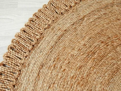 Miniatura 3 de GRUHUM - Alfombra de yute tejida a mano, de 3', fibra natural, boho, suave, trenzada, rústica, vintage, beige, reversible y ecológica para casa