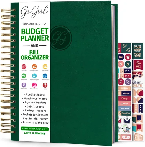 Miniatura 10 de GoGirl Planificador de presupuesto y organizador mensual de facturas, libro financiero mensual con bolsillos. Cuaderno de seguimiento de gastos