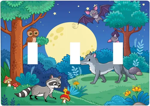 Miniatura 9 de Arctic Animals - Placa de interruptor de luz de 1 banda, lindo sello de dibujos animados, pingüino, oso polar, placa de pared individual basculante