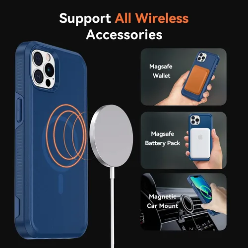 Miniatura 5 de Dataroad - Funda magnética para iPhone 13 Pro Max, resistente compatible con MagSafe, protección contra caídas de grado militar, forro de microfibra
