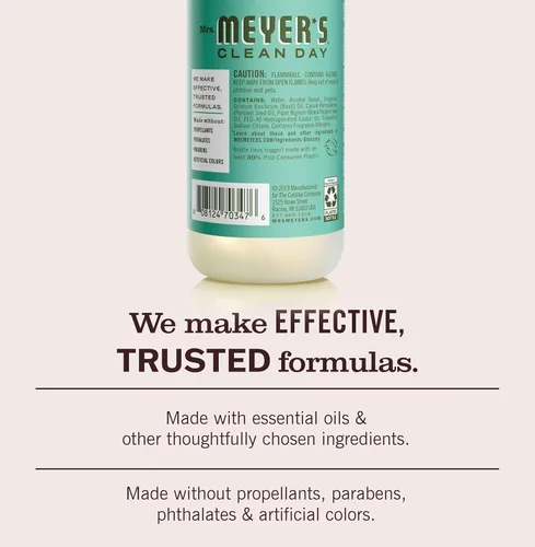 Miniatura 5 de Mrs. Meyer's Clean Day - Ambientador en espray, atomizador sin aerosol infundido con aceites esenciales, albahaca, 8 onzas líquidas