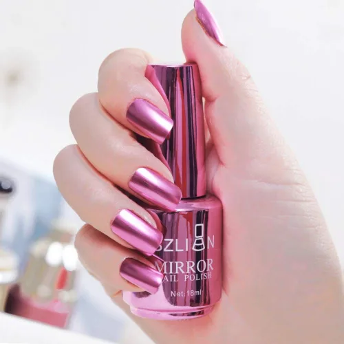 Miniatura 11 de Ofanyia Esmalte de uñas metálico de larga duración brillante para arte de uñas, efecto espejo, esmalte de uñas de gel 2#