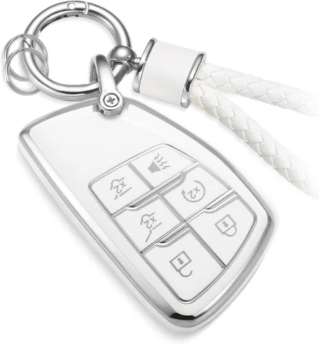 Miniatura 45 de Funda para Llavero Mercedes con Llavero de Cuerda Trenzada de Metal, Funda de Llave Suave Mejorada para Carcasa de Llavero Remoto Inteligente Sin