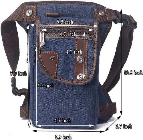 Miniatura 12 de Riñonera táctica al aire libre para hombres y mujeres, bolsa multifuncional para el muslo para motocicleta, bicicleta, senderismo, viajes, pesca