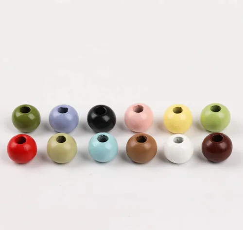Miniatura 4 de 50 cuentas grandes de madera redondas naturales de 0.78 pulgadas (0.787 in), cuentas sueltas, para guirnaldas hechas a mano, decoración del hogar