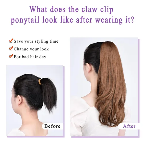 Miniatura 174 de Extensiones de cola de caballo de cabello rubio, extensiones de cola de caballo para mujer, pinza de extensiones de cabello rizado de 12 pulgadas