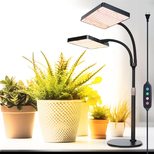 Miniatura 8 de Luces de cultivo de mesa de 25 vatios para plantas de interior, inicio de semillas, bonsái, 2500 lúmenes lo suficientemente brillantes como un