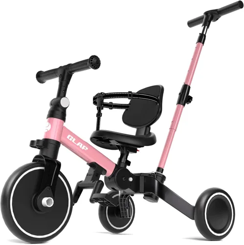 Miniatura 11 de Glaf Triciclo para Niños Pequeños 1-3 Bicicleta para Niños Pequeños con Mango de Empuje 2-4 Años Bicicleta de Bebé Juguete para Niños y Niñas de 1