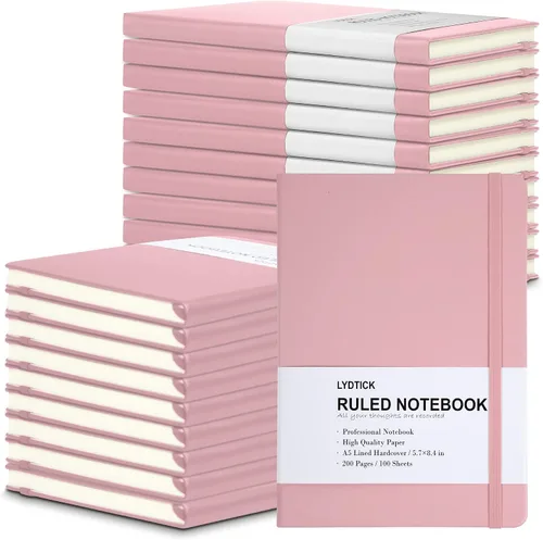 Miniatura 15 de Paquete de 20 Diarios para Escritura, Cuadernos con Rayas Universitarias a Granel, Cuadernos de Tapa Dura (200 Páginas) para Toma de Notas, Diarios